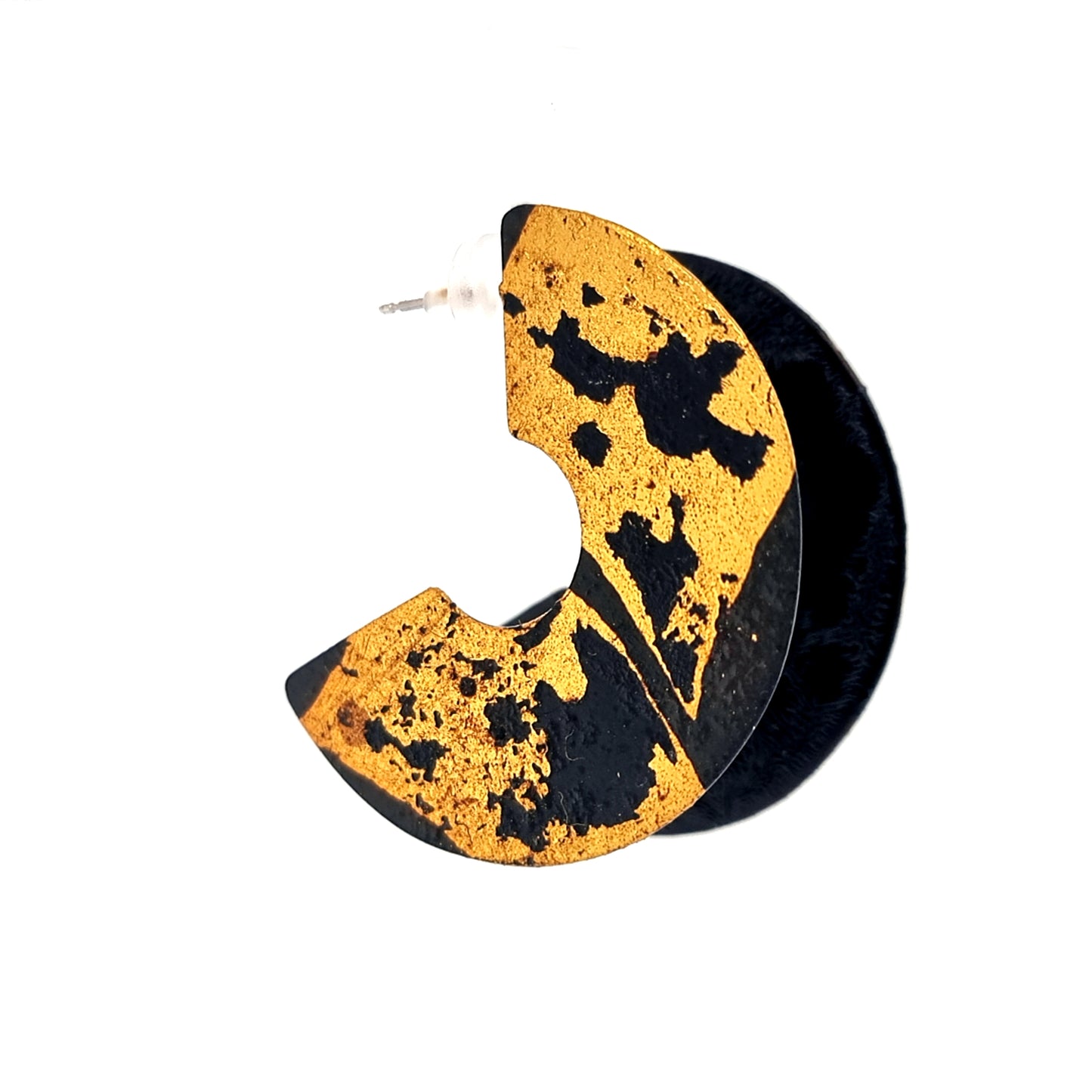 Haku-e Midi Curvy statement earrings with 22k god leaf