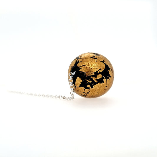 Golden Globe Pendant with 22k gold leaf