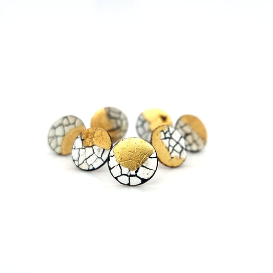 Super Mini Modern Mosaic earring with 22k gold leaf