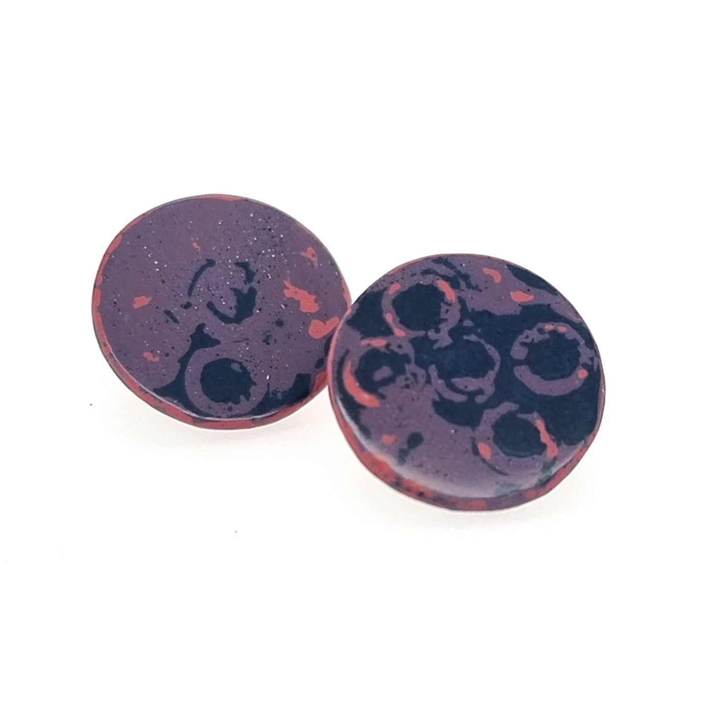 Mini Tambo stud earring in blues and purple