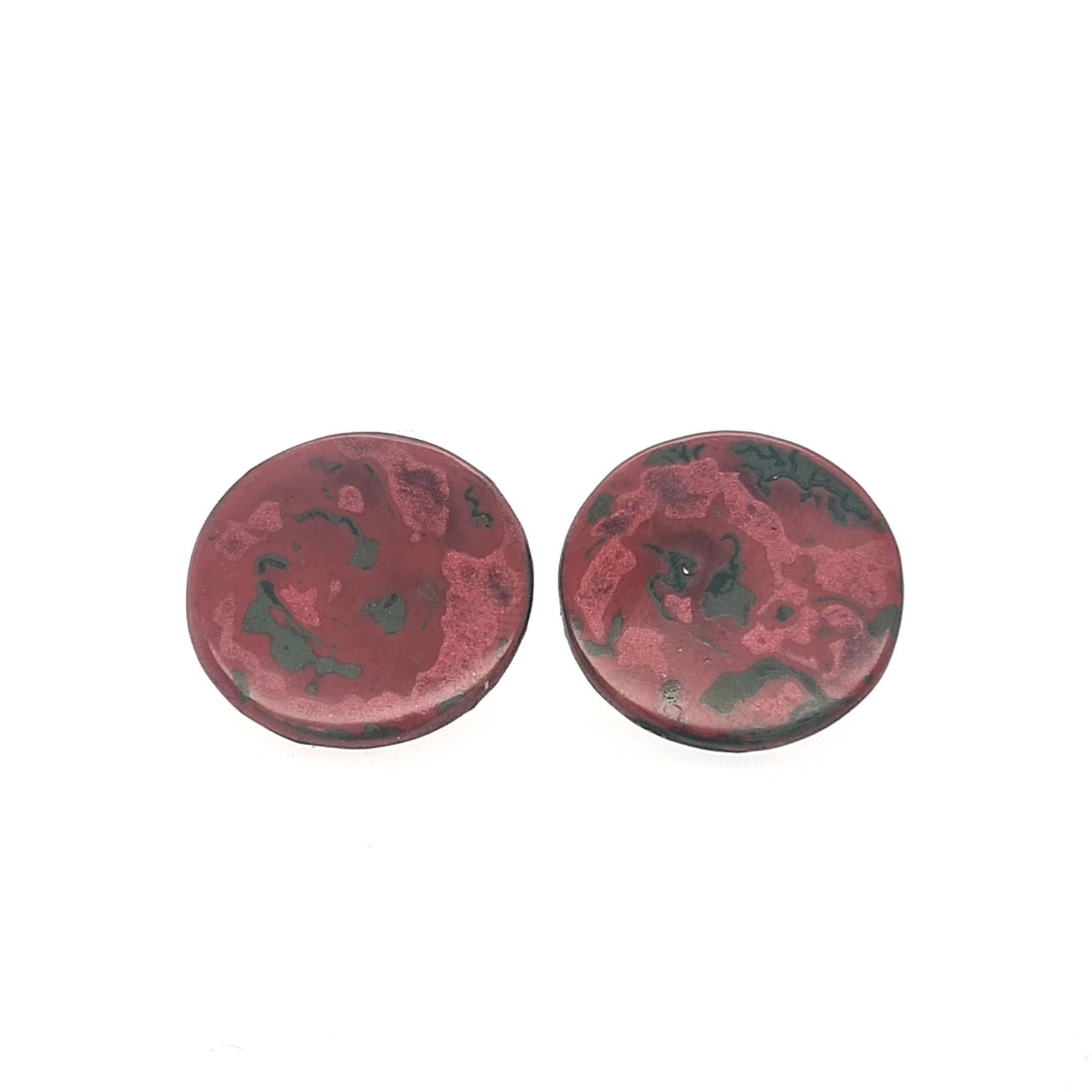 Mini Tambo stud earring in reds and copper