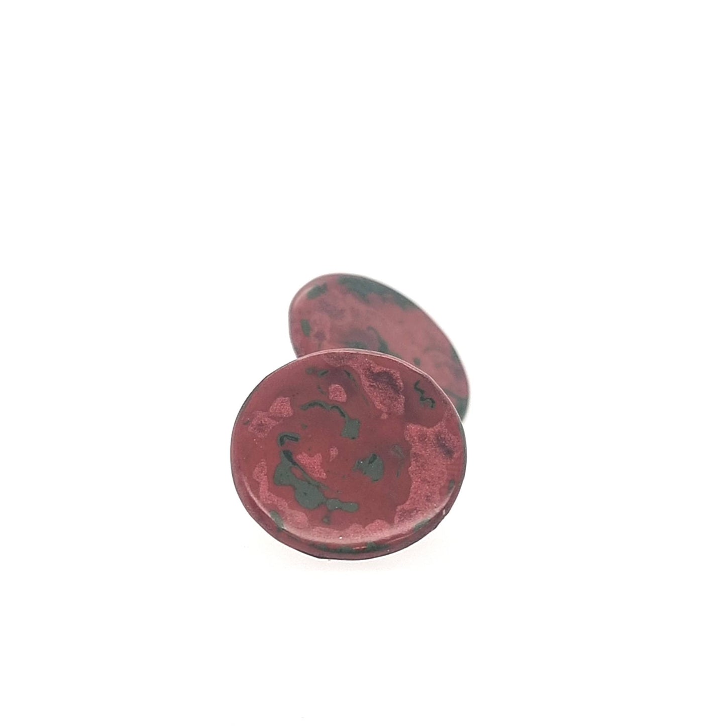 Mini Tambo stud earring in reds and copper