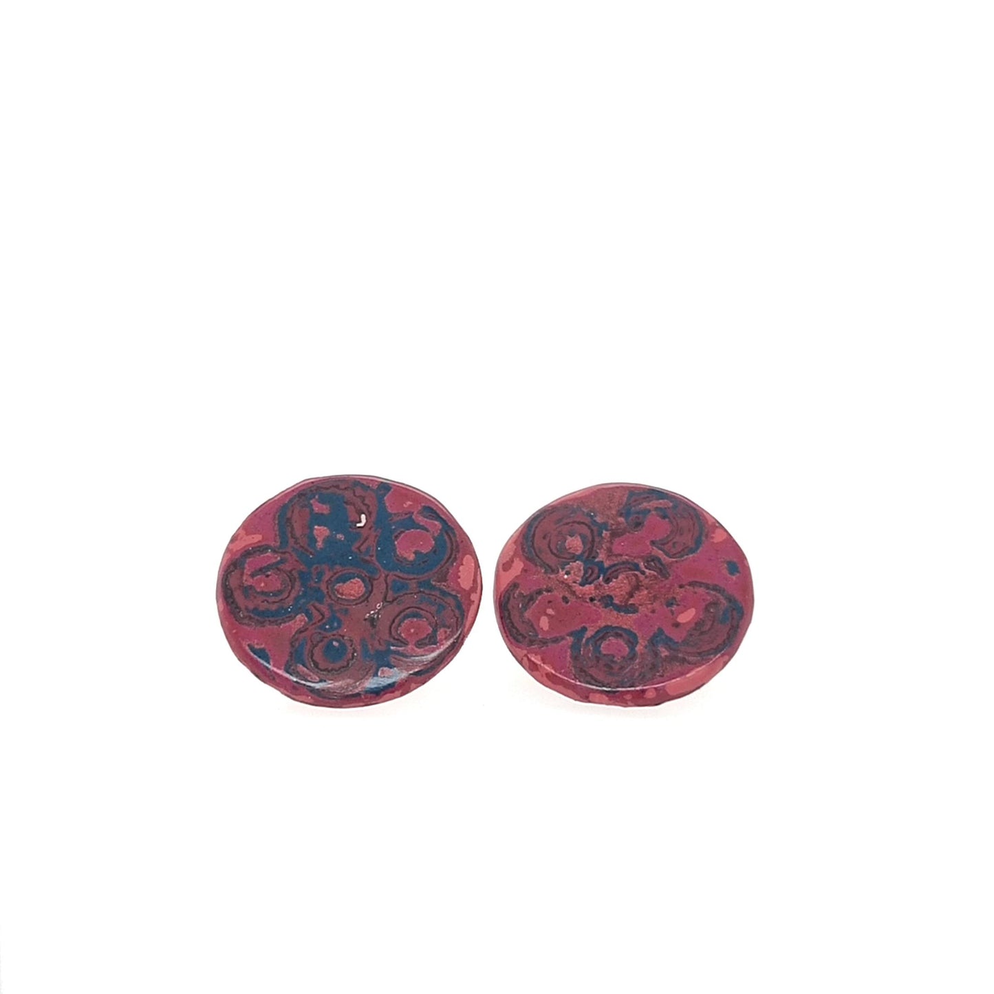 Mini Tambo stud earring in reds and copper