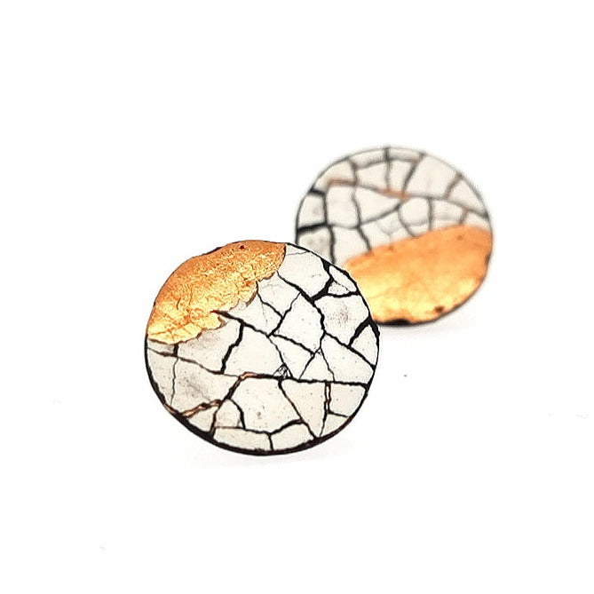 Muy Mini Rose Gold Modern Mosaic Stud earrings
