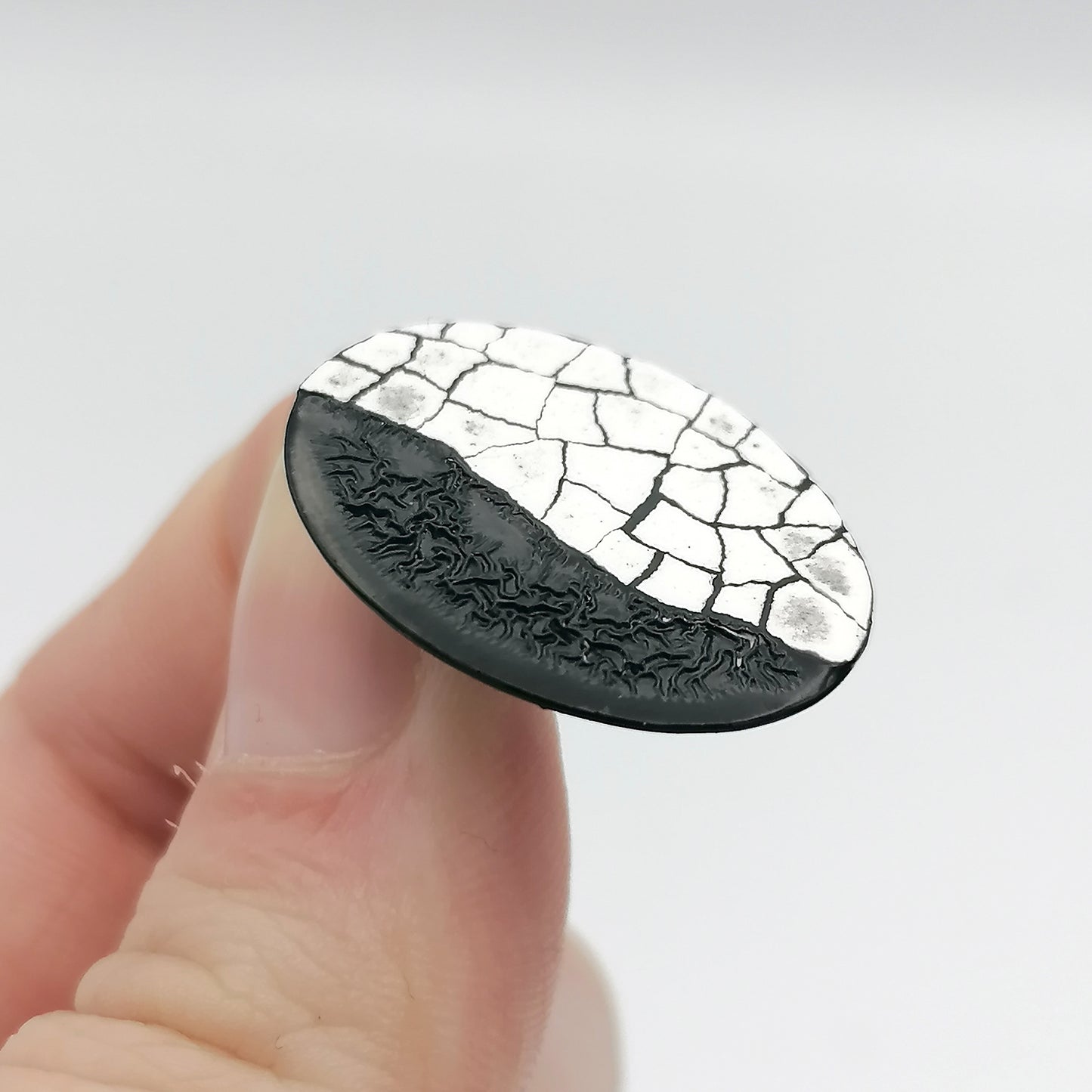 Mini Modern Mosaic Oval stud earrings with a dark side
