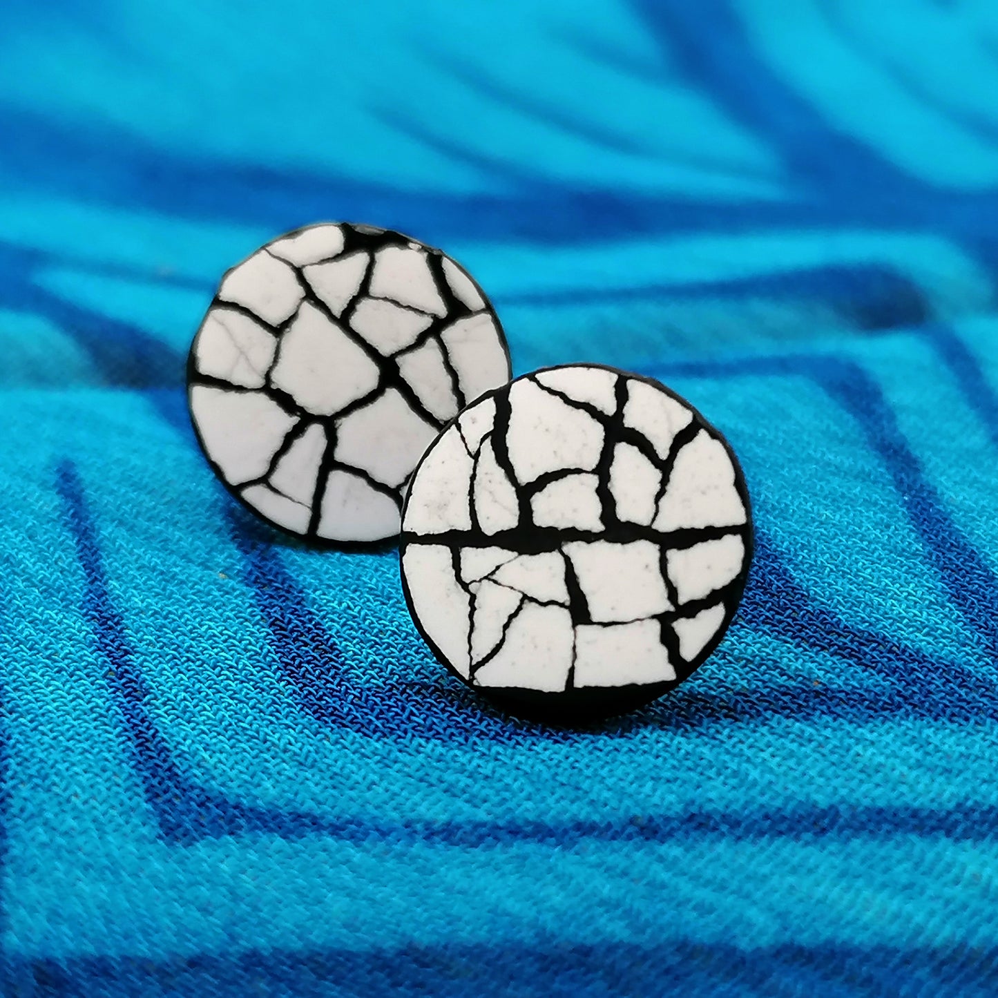 Super Mini Modern Mosaic round stud earrings